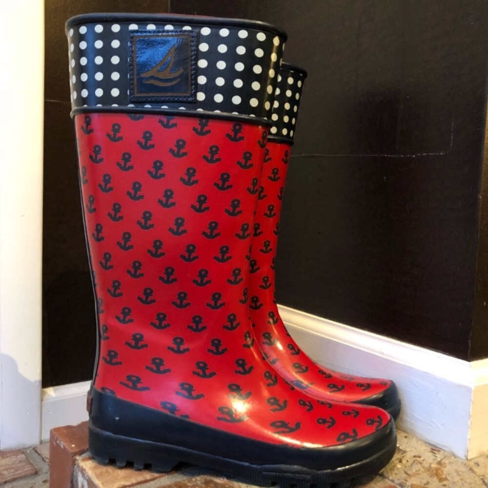 Nautical Sperry Top-Sider Rain Boots